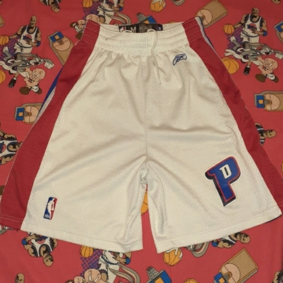 2004 Detroit Pistons Authentic Swingman Sewn Jersey Shorts Vintage Basketball